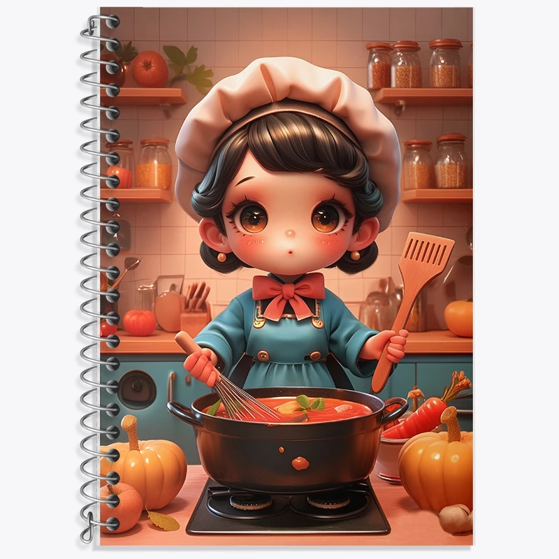 دفتر لغت 50 برگ خندالو طرح دختر آشپز کد F9554