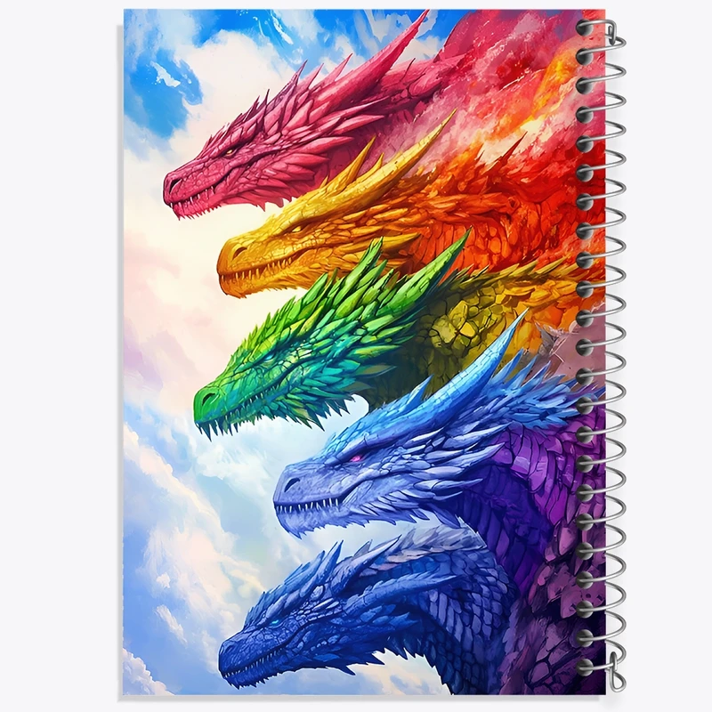 دفتر شطرنجی 50 برگ خندالو طرح اژدهای رنگی کد F12093