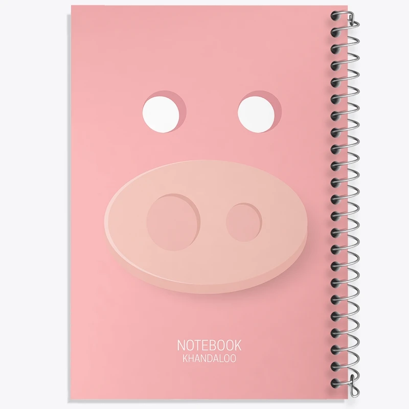 دفتر طراحی 50 برگ خندالو طرح خوک کد N802