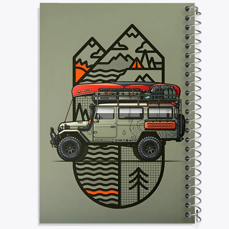 دفتر ژورنال نویسی 50 برگ خندالو مدل نقطه ای طرح ماشین آفرود کد F4115