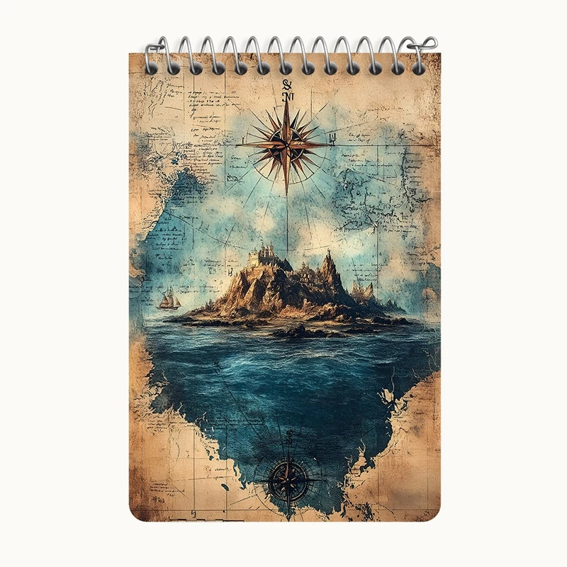 دفتر یادداشت 50 برگ خندالو طرح نقشه اقیانوس کد F13796