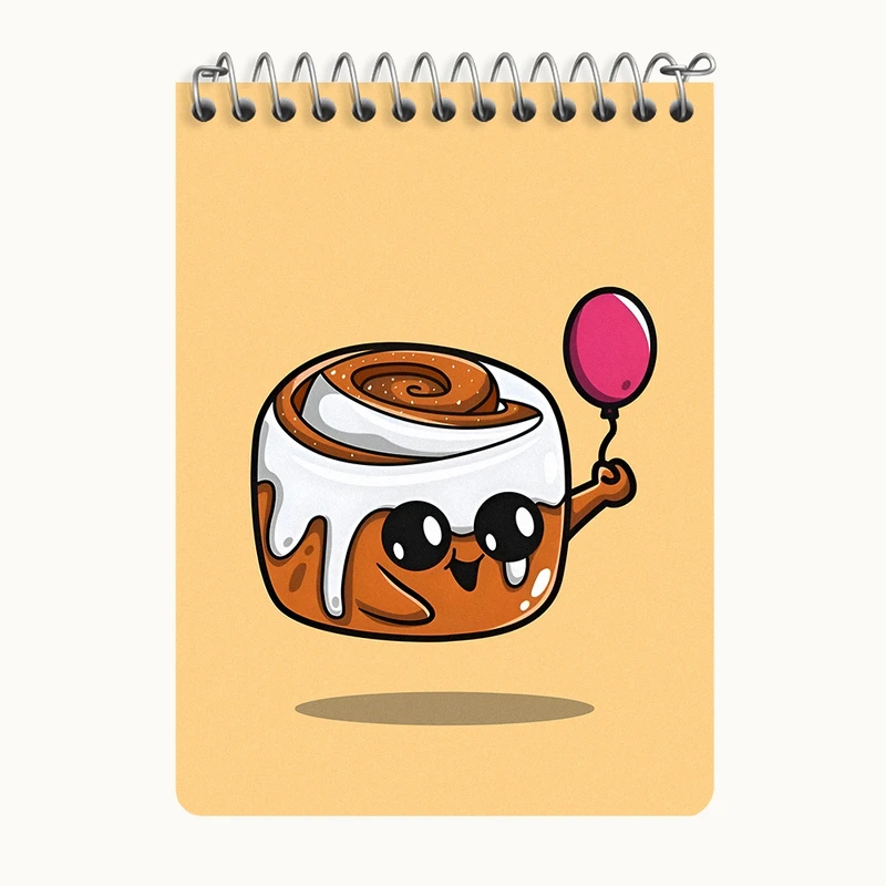 دفتر یادداشت 50 برگ خندالو طرح رولت بامزه کد N6473