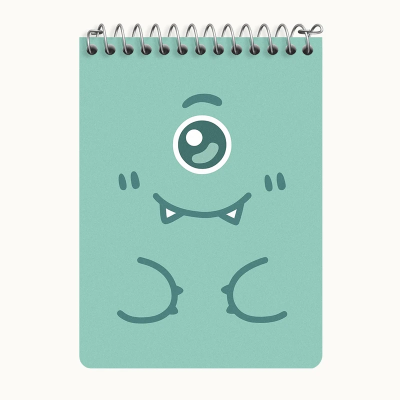 دفتر یادداشت 50 برگ خندالو طرح هیولای سبز بامزه کد N7108