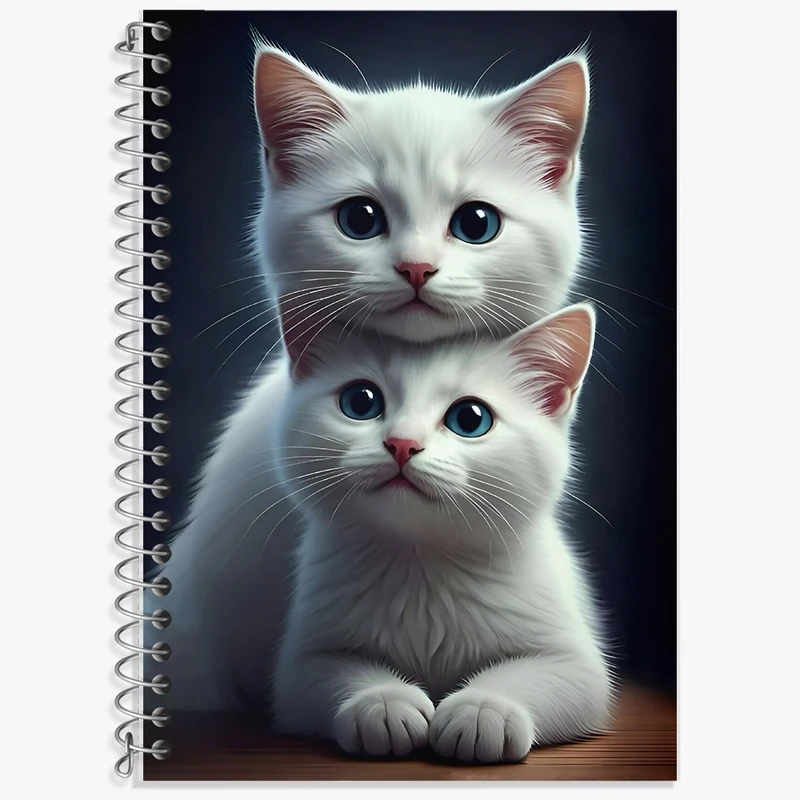 دفتر زبان 50 برگ خندالو مدل سه خط طرح گربه های بامزه کد F8531