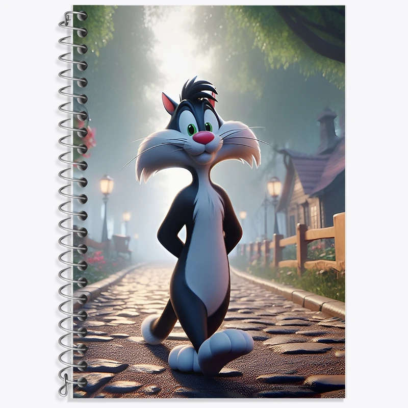 دفتر زبان دوخط 50 برگ خندالو طرح سیلوستر کد F10675