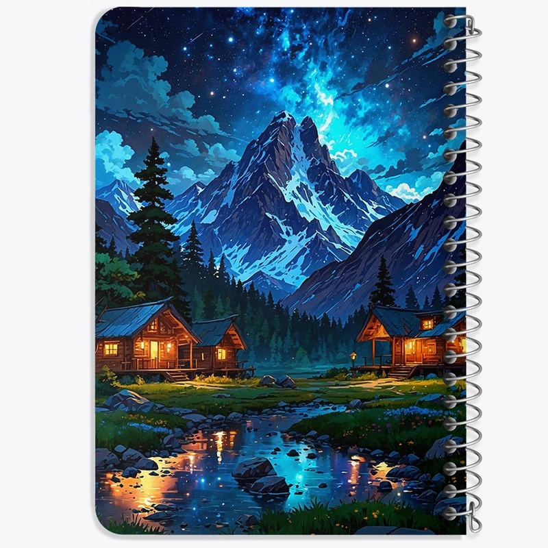 دفتر یادداشت 50 برگ خندالو طرح منظره شب کد F3131
