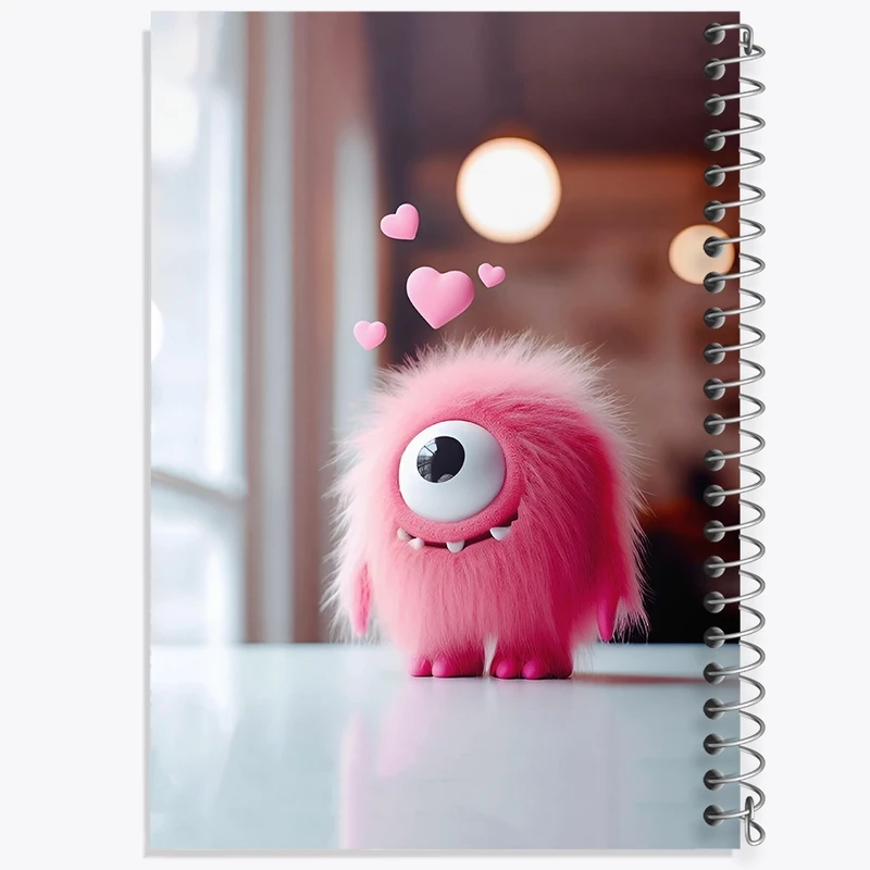 دفتر شطرنجی 50 برگ خندالو طرح هیولای صورتی بامزه کد N6169