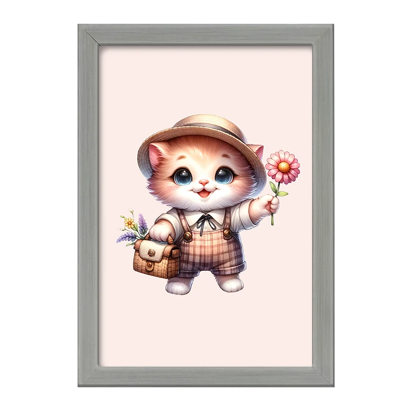 تابلو خندالو طرح گربه بامزه کد F5416