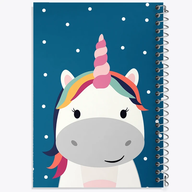 دفتر طراحی 50 برگ خندالو طرح اسب تک شاخ یونیکورن  کد 1096