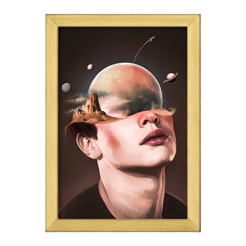 تابلو خندالو طرح پرتره و کهکشان کد F11081