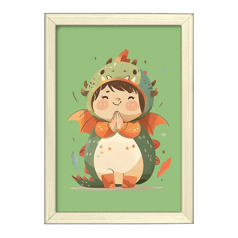 تابلو خندالو طرح دختر اژدهایی کیوت کد F7410