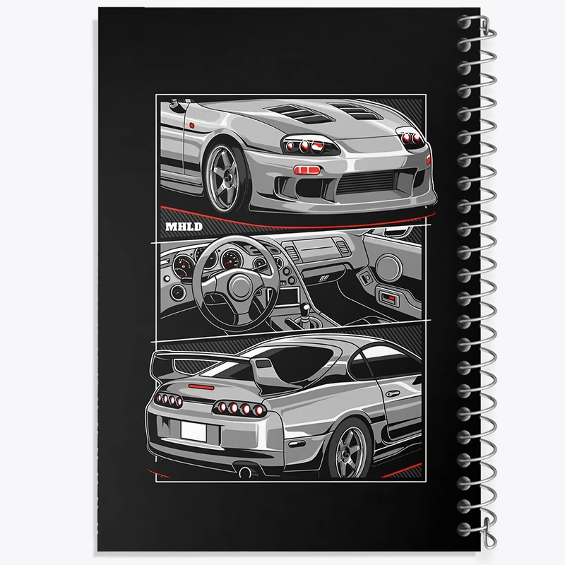 دفتر شطرنجی 50 برگ خندالو طرح ماشین اسپرت کد N8281