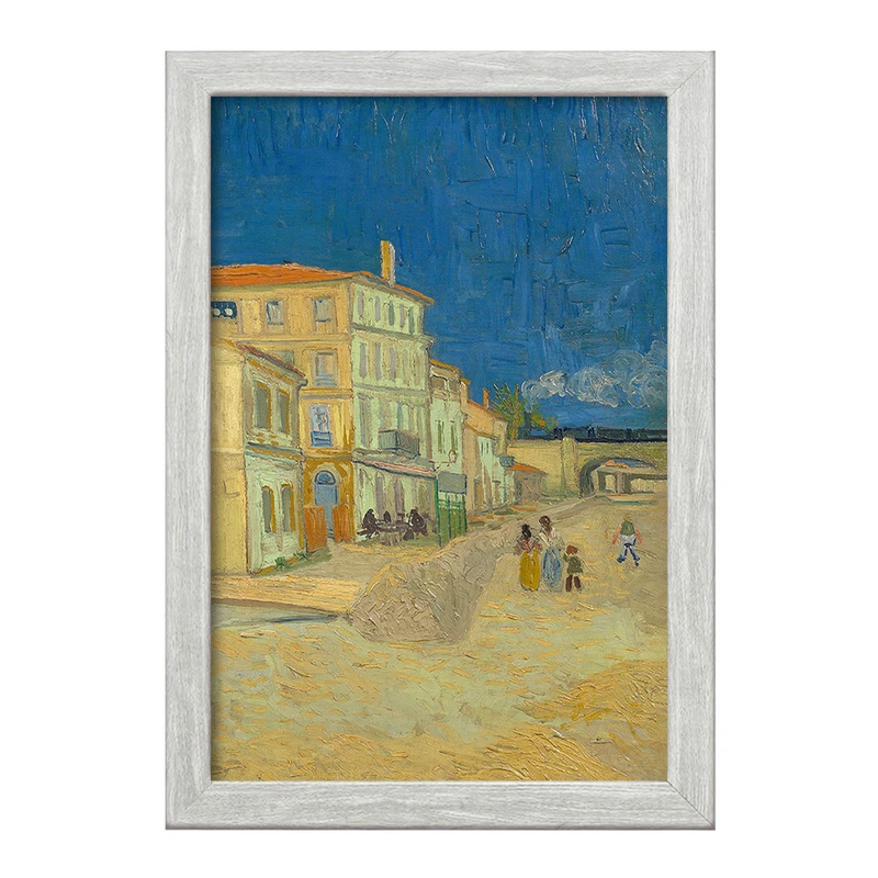 تابلو خندالو طرح نقاشی خانه زرد رنگ اثر ونسان ونگوگ کد 25478