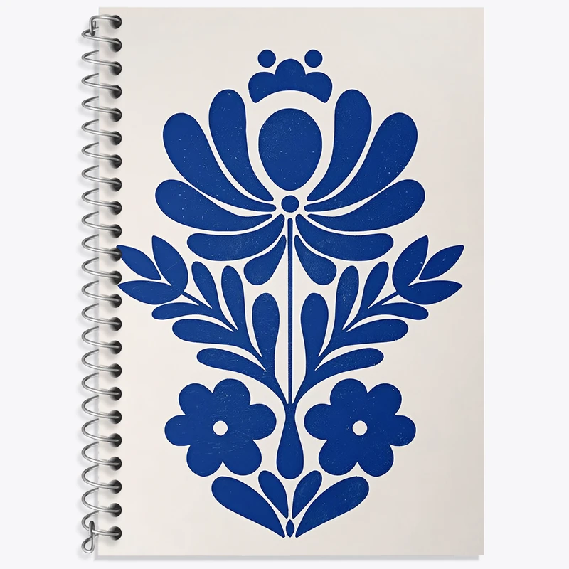 دفتر زبان 50 برگ خندالو مدل دو خط طرح نقش گل کد N6881