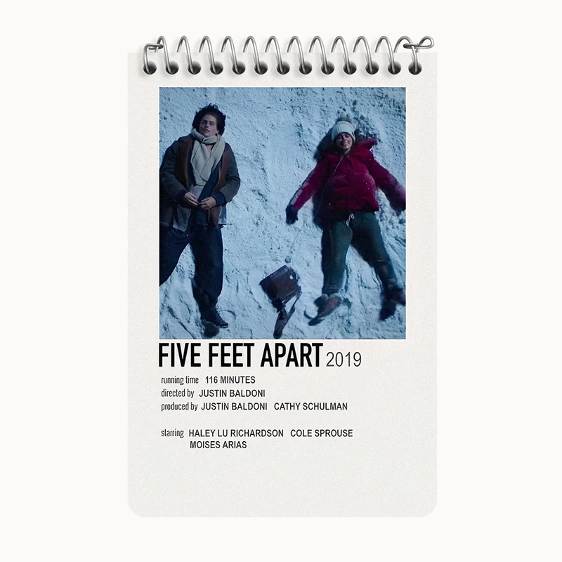 دفتر یادداشت 50 برگ خندالو طرح پنج قدم فاصله (Five Feet Apart) کد F13196