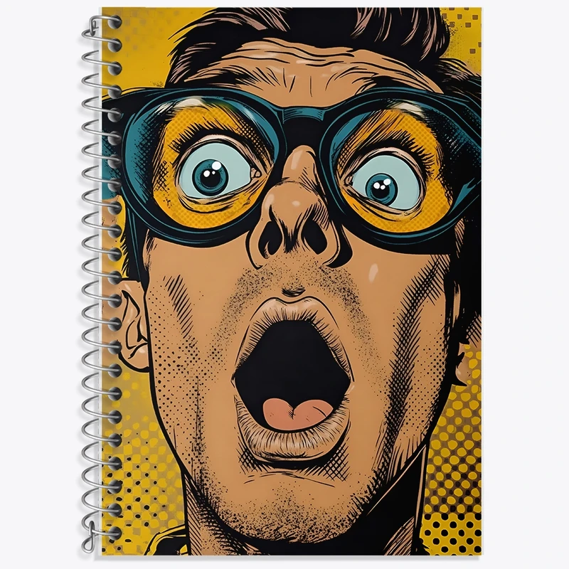 دفتر لغت 50 برگ خندالو طرح مرد عینکی کد F10453