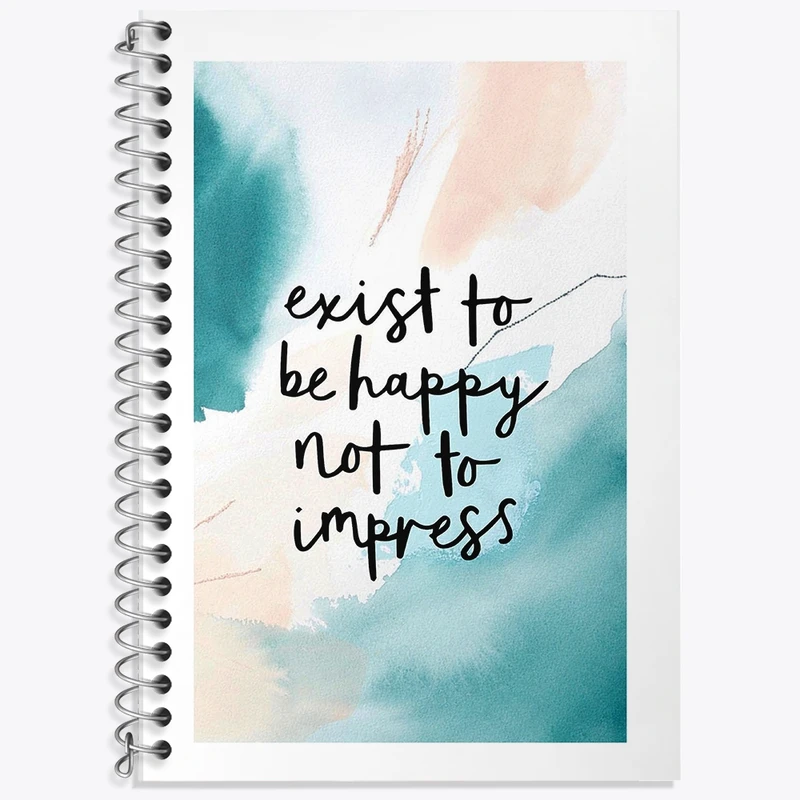 دفتر لغت 50 برگ خندالو طرح Exist To Be Happy Not To Impress کد F11887