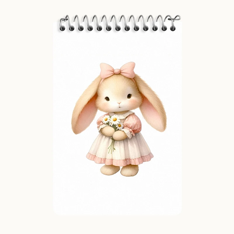 دفتر یادداشت 50 برگ خندالو طرح خرگوش کیوت کد F5826