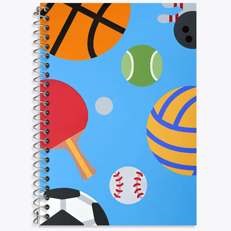 دفتر زبان 50 برگ خندالو مدل سه خط طرح ورزشی کد N6646