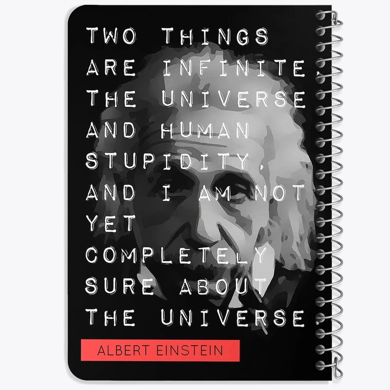 دفتر یادداشت 50 برگ خندالو طرح آلبرت اینشتین (Albert Einstein) کد F14056