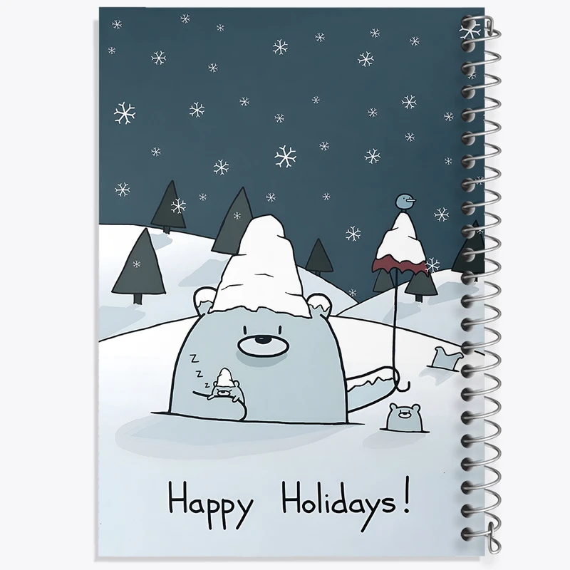 دفتر طراحی 50 برگ خندالو طرح Happy Holidays کد F8700