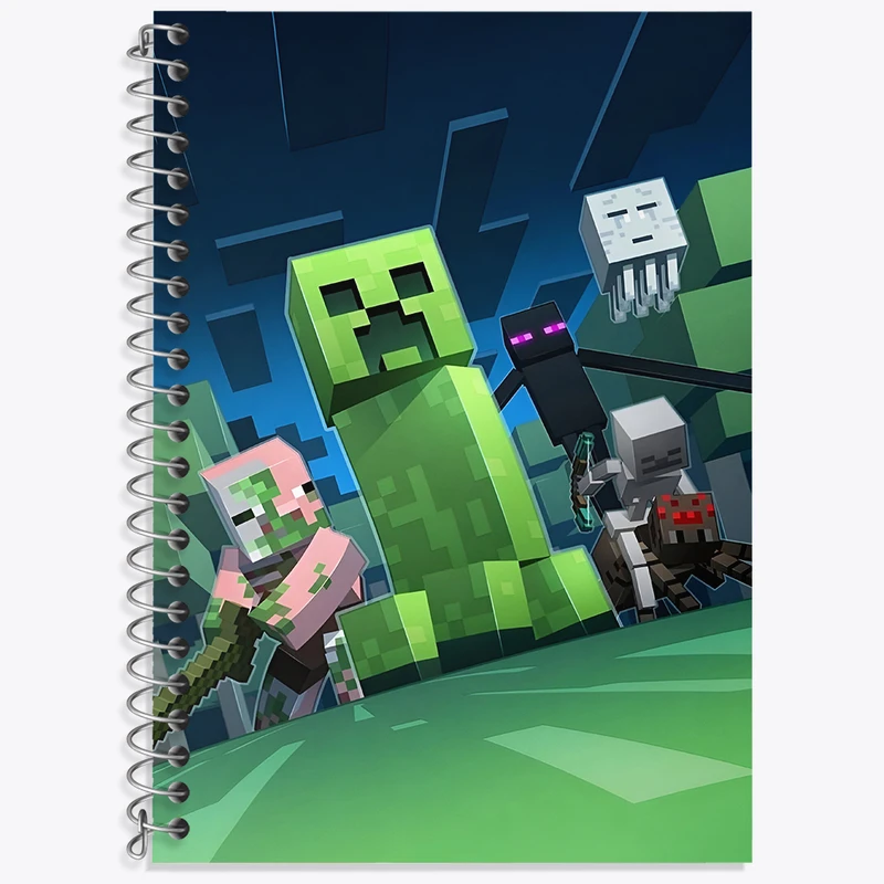 دفتر زبان دوخط 50 برگ خندالو طرح ماینکرافت (Minecraft) کد F3503