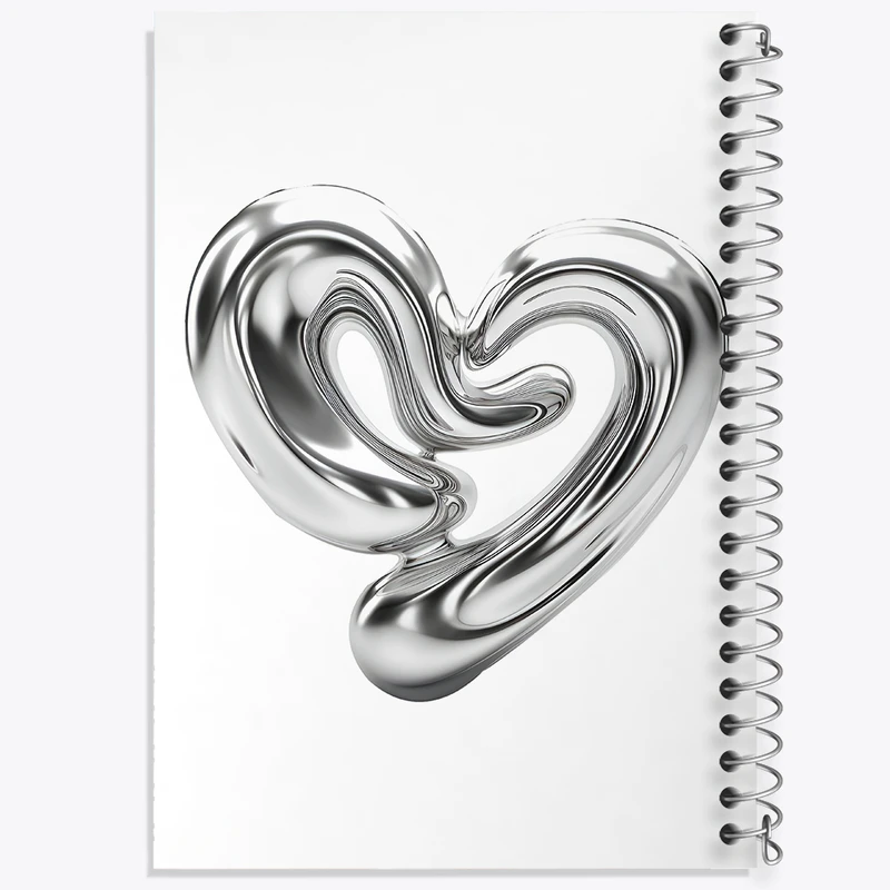 دفتر مشق 100 برگ خندالو طرح قلب کروم کد F3904