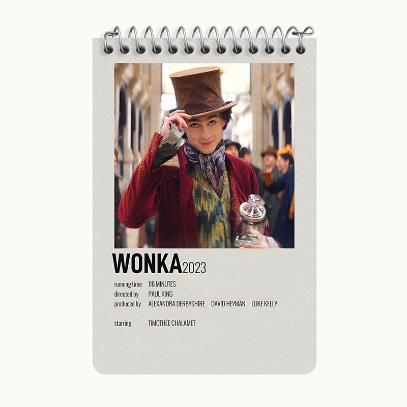 دفتر یادداشت 50 برگ خندالو طرح وانکا (Wonka) کد F13306