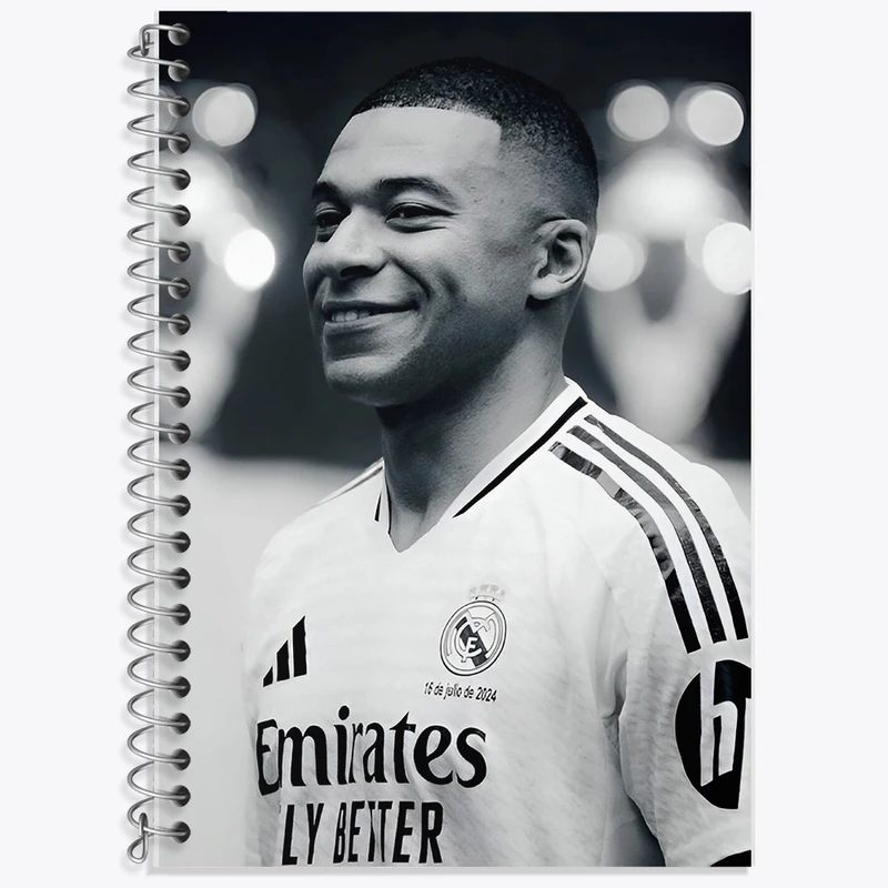 دفتر زبان 50 برگ خندالو مدل سه خط طرح کیلیان امباپه کد F14268