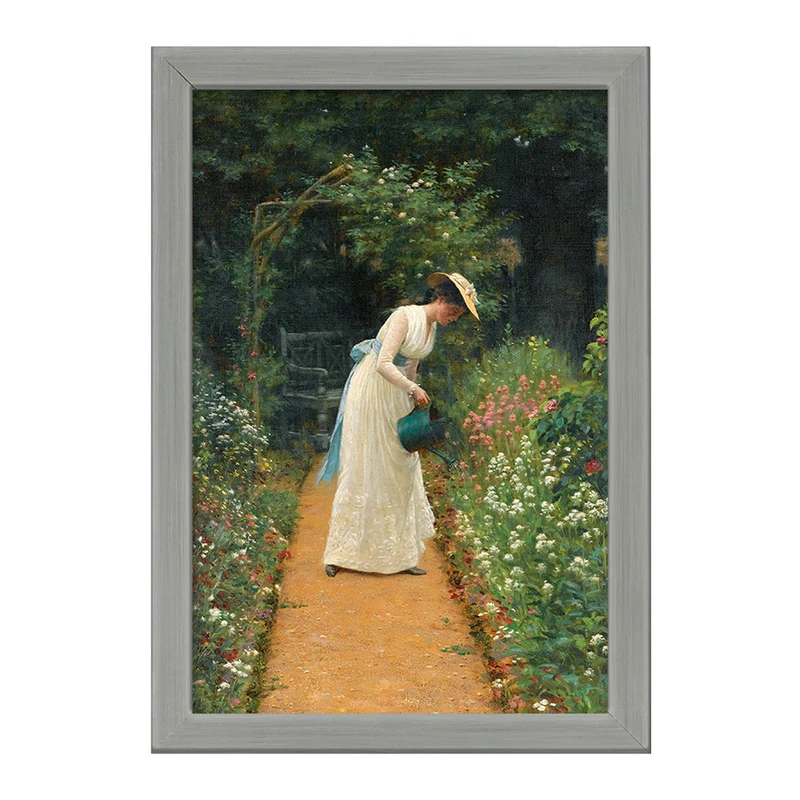 تابلو خندالو طرح نقاشی باغ بانوی من اثر ادموند بلر لیتون کد F12472
