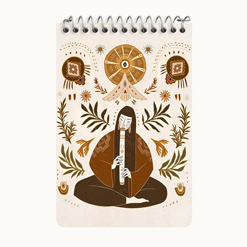 دفتر یادداشت 50 برگ خندالو طرح زن سرخپوست کد F4654