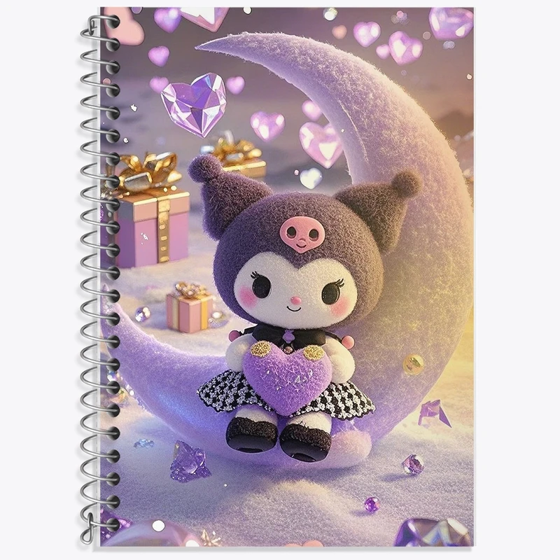 دفتر زبان 50 برگ خندالو مدل سه خط طرح کرومی (Kuromi) کد F10294