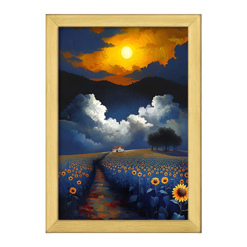 تابلو خندالو طرح مزرعه آفتابگردان کد F5089