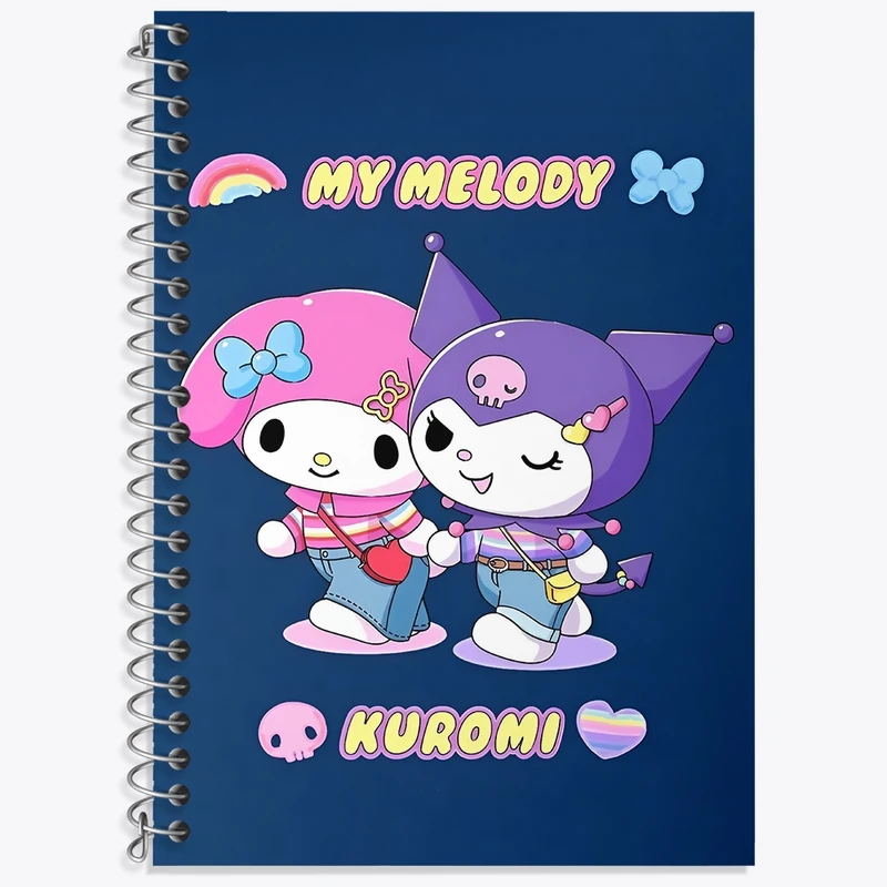 دفتر زبان 50 برگ خندالو مدل سه خط طرح کرومی و مای ملودی کد N9017