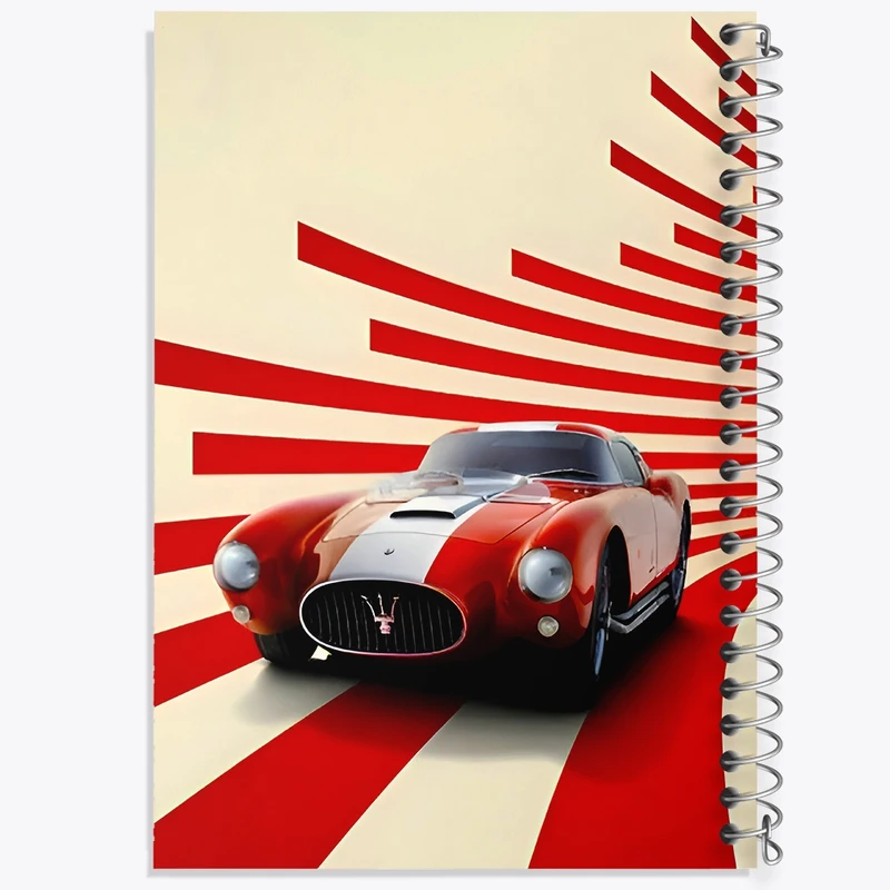 دفتر شطرنجی 50 برگ خندالو طرح ماشین کلاسیک کد F10435