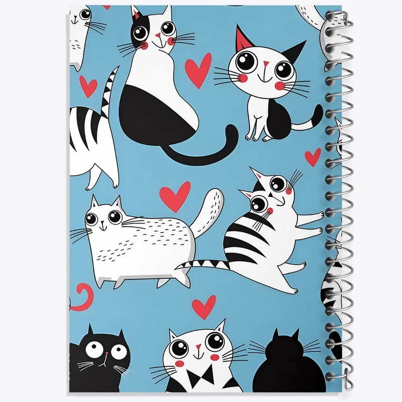 دفتر طراحی 50 برگ خندالو طرح پترن گربه کد F4873