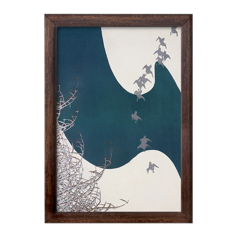 تابلو خندالو طرح نقاشی پرندگان ساکن در زیستگاه اثر کامی ساکا سکا کد F12296