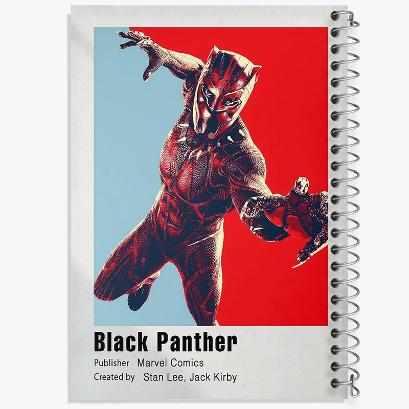 دفتر ژورنال نویسی 50 برگ خندالو مدل نقطه ای طرح بلک پانتر (Black Panther) کد F11256
