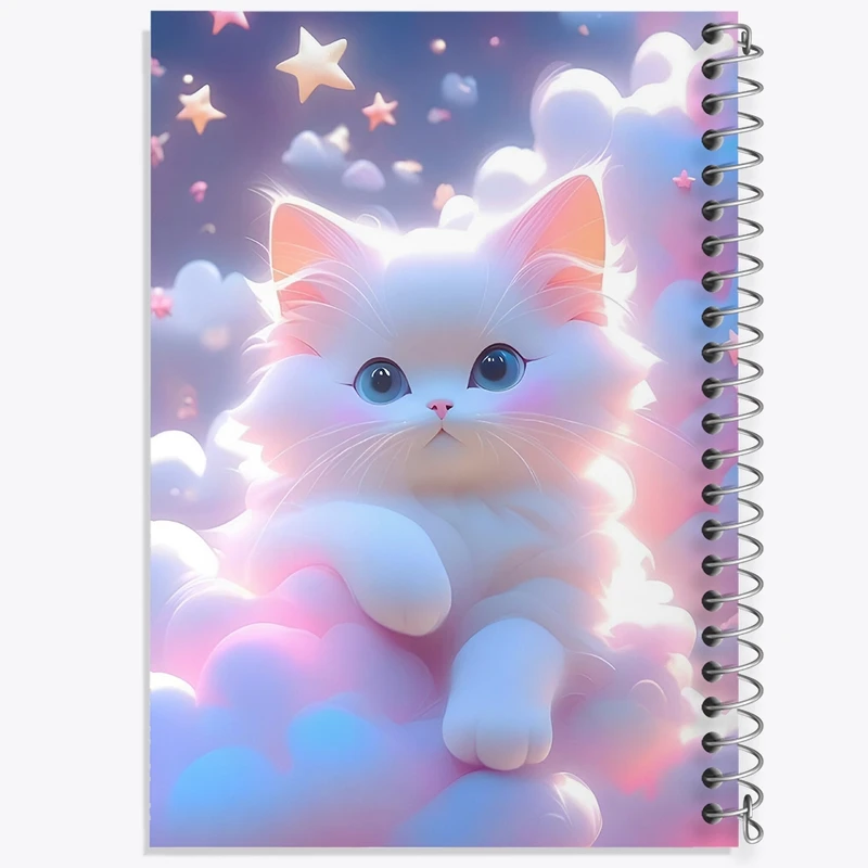 دفتر طراحی 50 برگ خندالو طرح گربه کیوت کد F4883