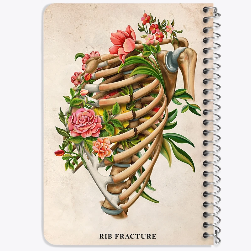 دفتر یادداشت 50 برگ خندالو طرح شکستگی دنده (Rib Fracture) کد F13979