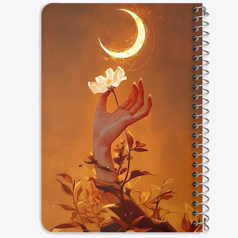 دفتر یادداشت 50 برگ خندالو طرح دست و گل و ماه کد F11078