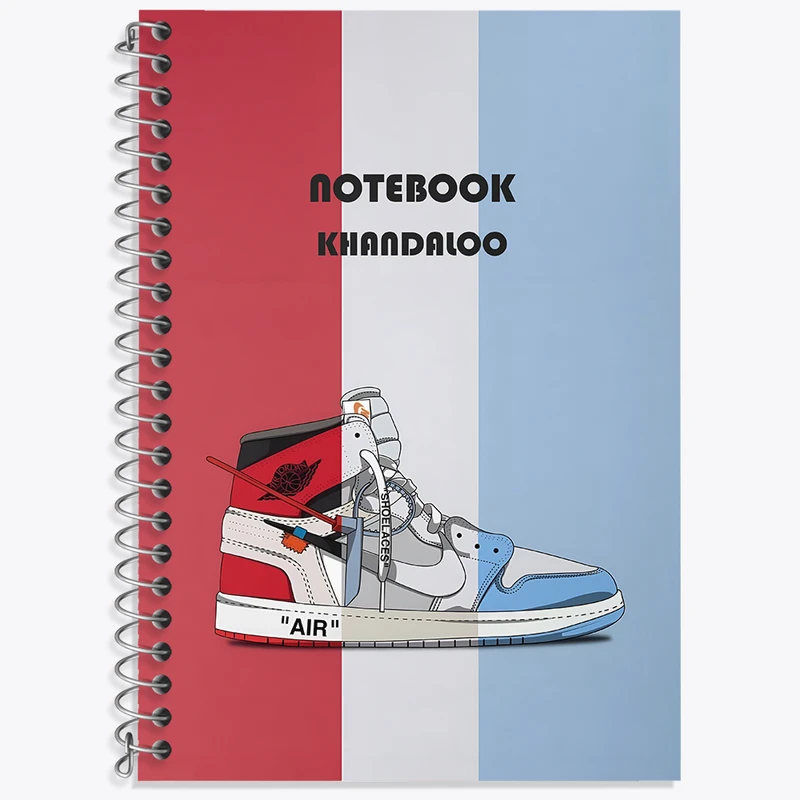 دفتر زبان دوخط 50 برگ خندالو طرح کفش‌کتانی ایر جردن کد N7771