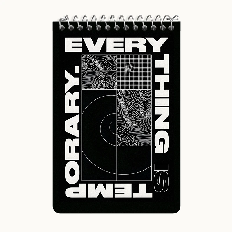 دفتر یادداشت 50 برگ خندالو طرح Every Thing Is Temporary کد F10656