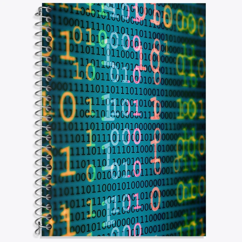 دفتر زبان 50 برگ خندالو مدل سه خط طرح باینری کد N7904