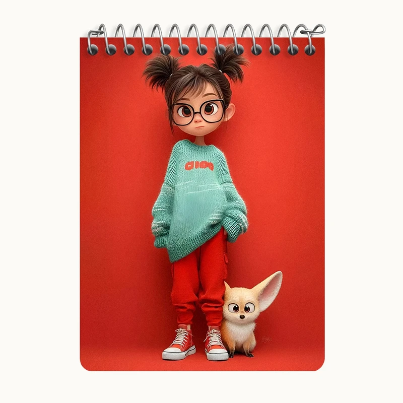 دفتر یادداشت 50 برگ خندالو طرح دخترانه بامزه کد N8380