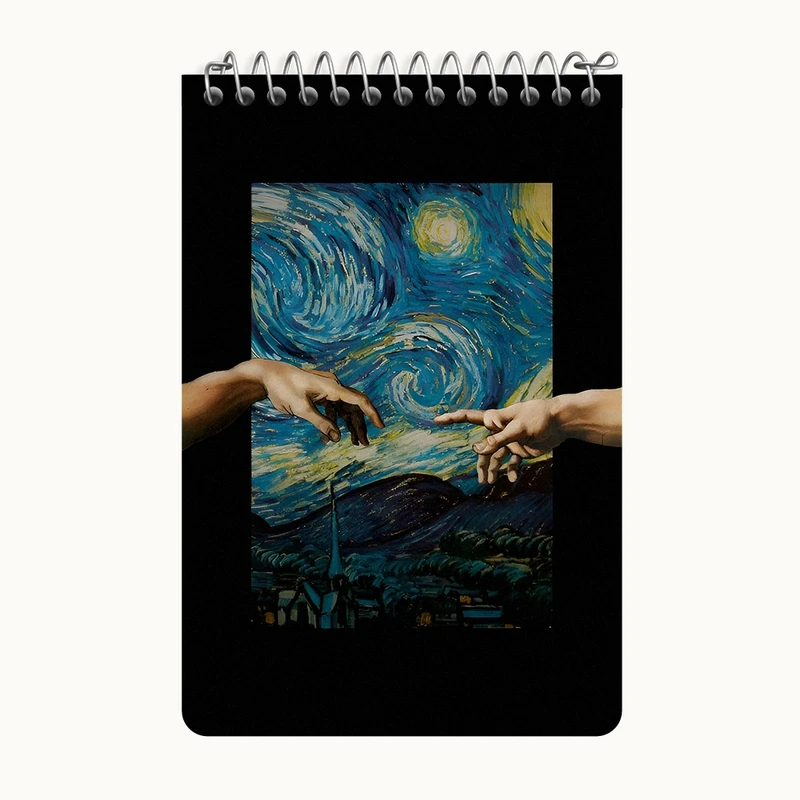 دفتر یادداشت 50 برگ خندالو طرح شب پر ستاره کد F4533