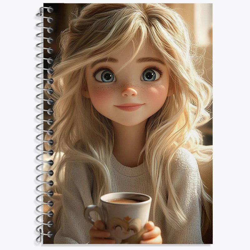 دفتر زبان 50 برگ خندالو مدل سه خط طرح دخترانه فانتزی کد N9406