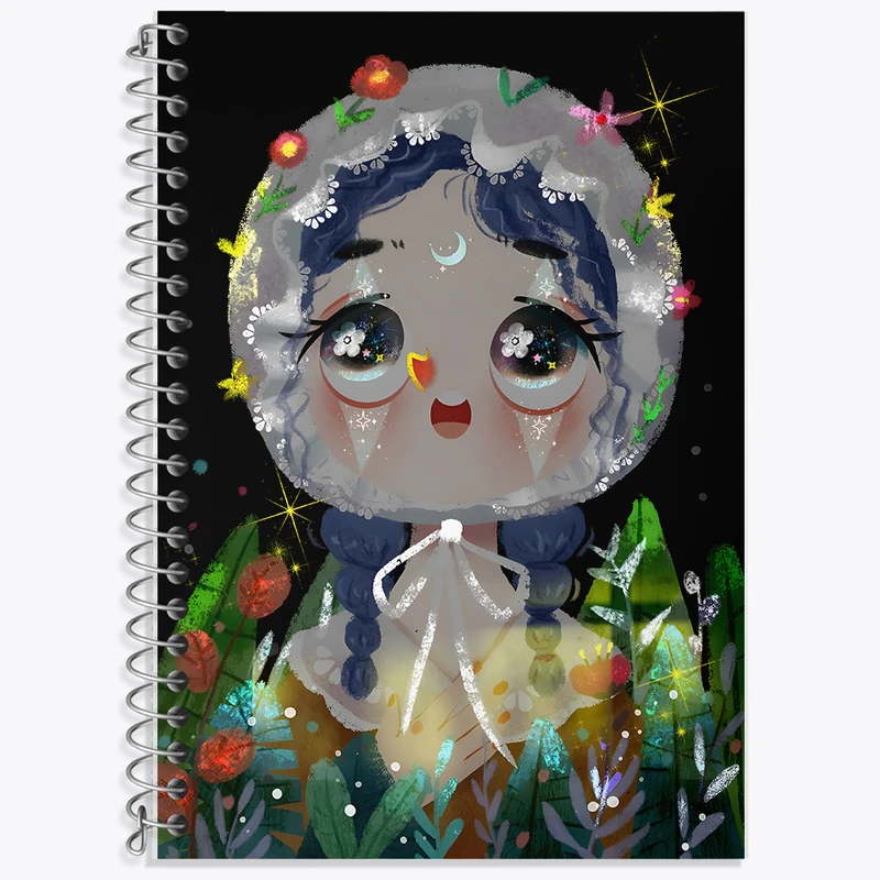 دفتر زبان 50 برگ خندالو مدل دو خط طرح دخترانه کد F11737