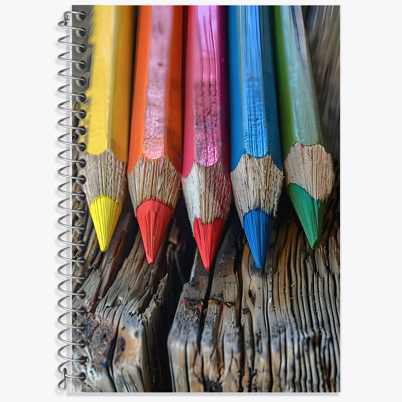 دفتر زبان 50 برگ خندالو مدل دو خط طرح مدادرنگی کد F11765