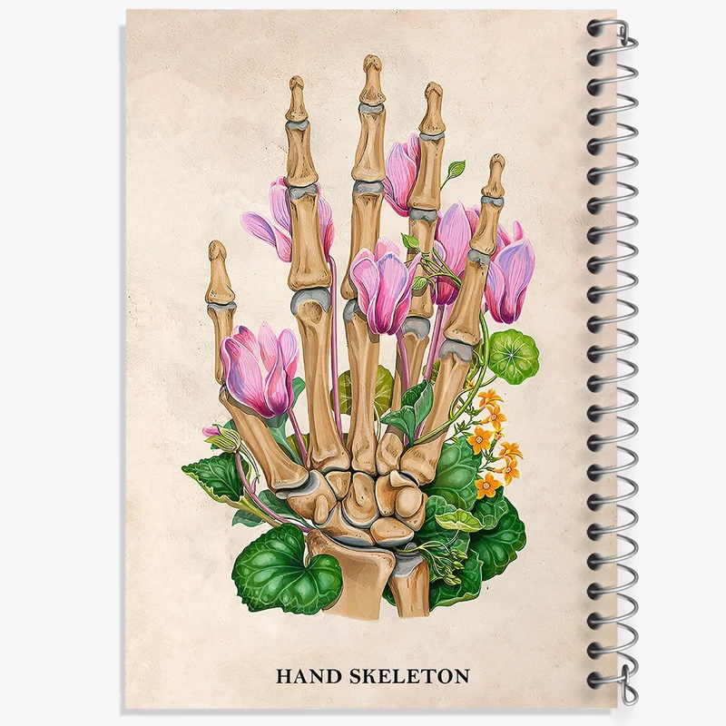دفتر شطرنجی 50 برگ خندالو طرح اسکلت دست (Hand Skeleton) کد F14019
